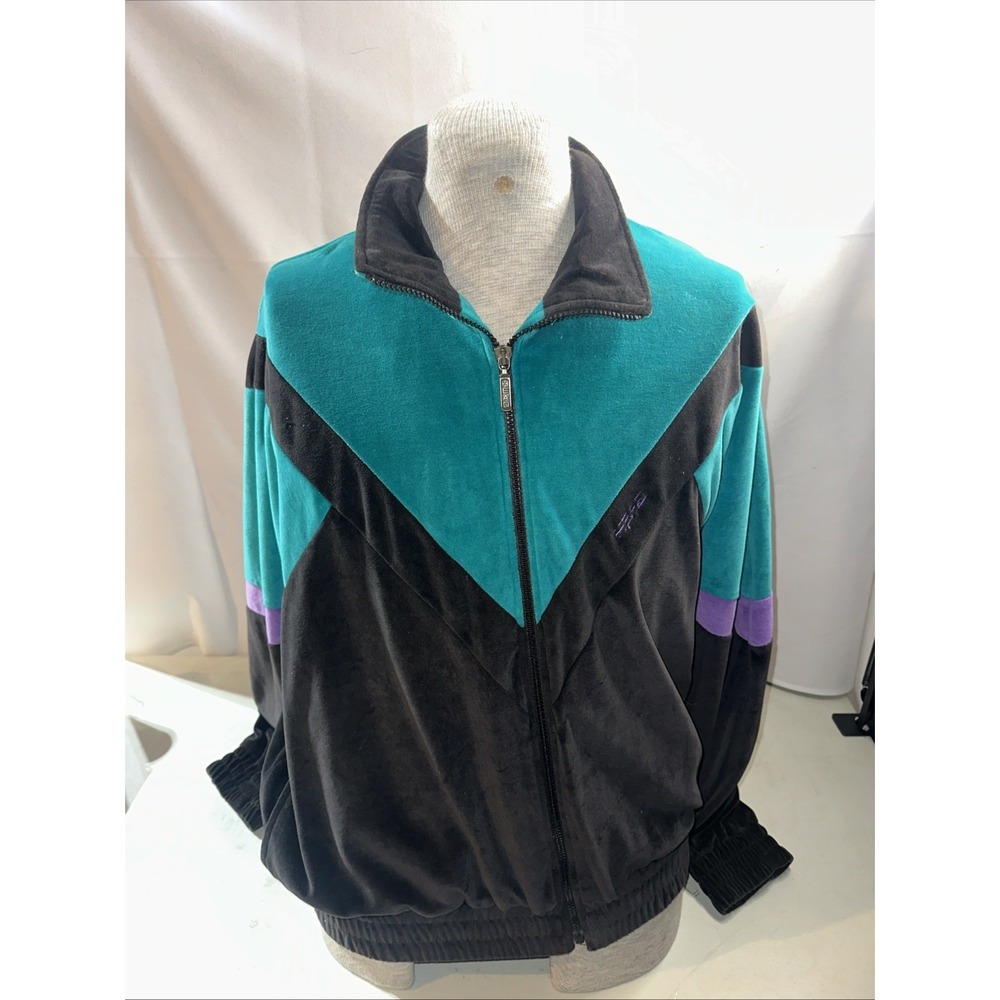 Vintage 80s Head SportsWear Men's Full-Zip Colorblock Jacket Multicolor Size L